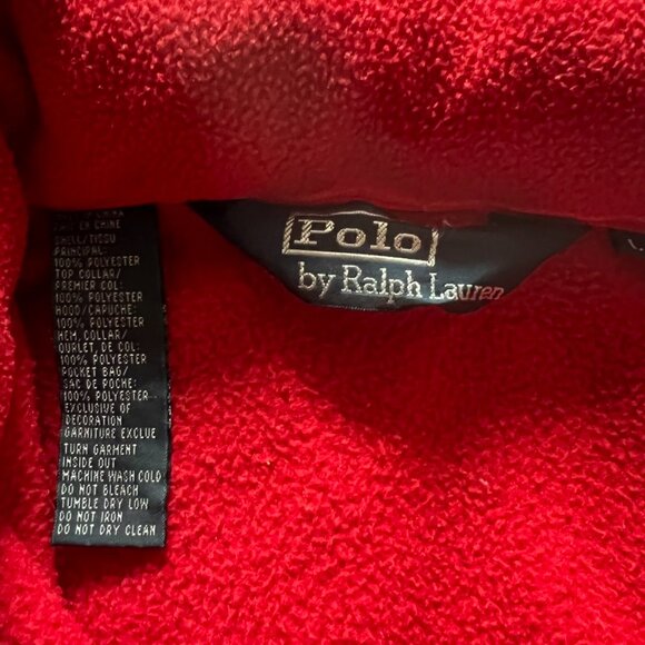 Vintage Polo Ralph Lauren Fleece Vest Men’s Large Red Removable Hood Hiking Fall - Picture 3 of 7